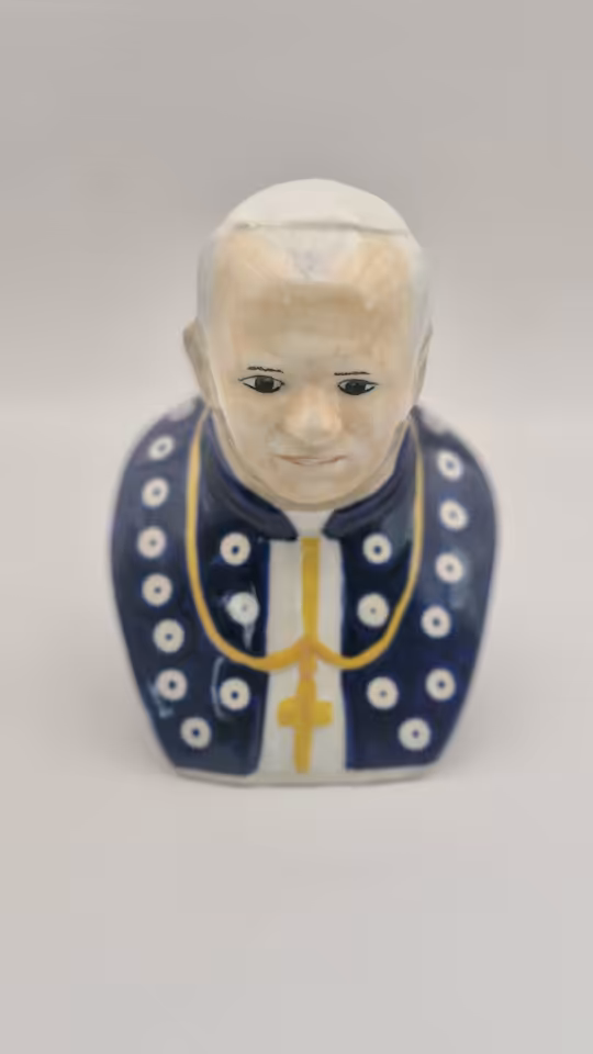 Popiersie Jana Pawła II – ręcznie malowana figurka kolekcjonerska | 14 cm