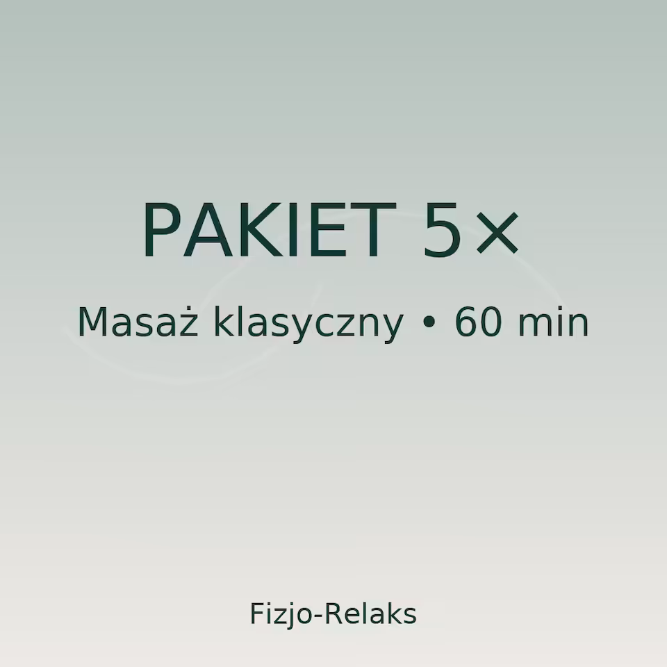 Pakiet 5 masaży klasycznych 60 minut