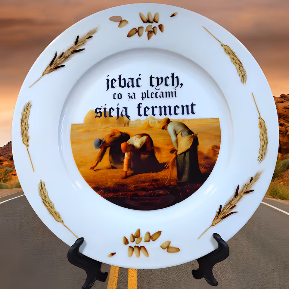 Talerz Sarnodzieło Jebać tych co za plecami sieją ferment