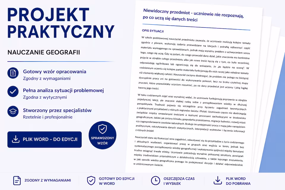 Projekt praktyczny -  Nauczanie geografii