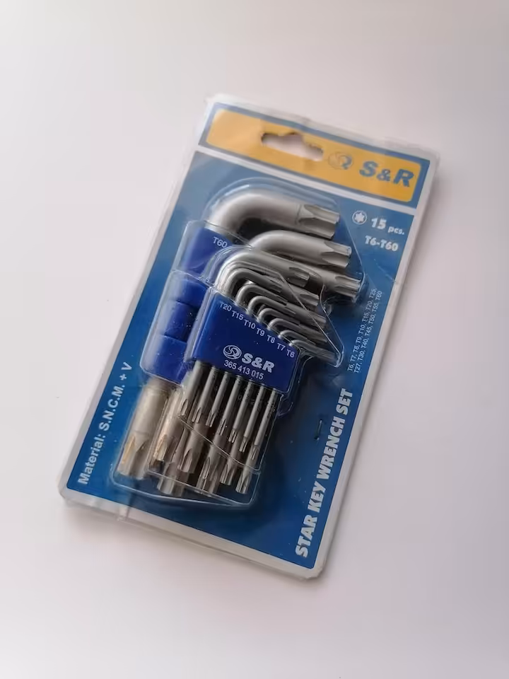 Zestaw kluczy Torx 15szt T6-T60