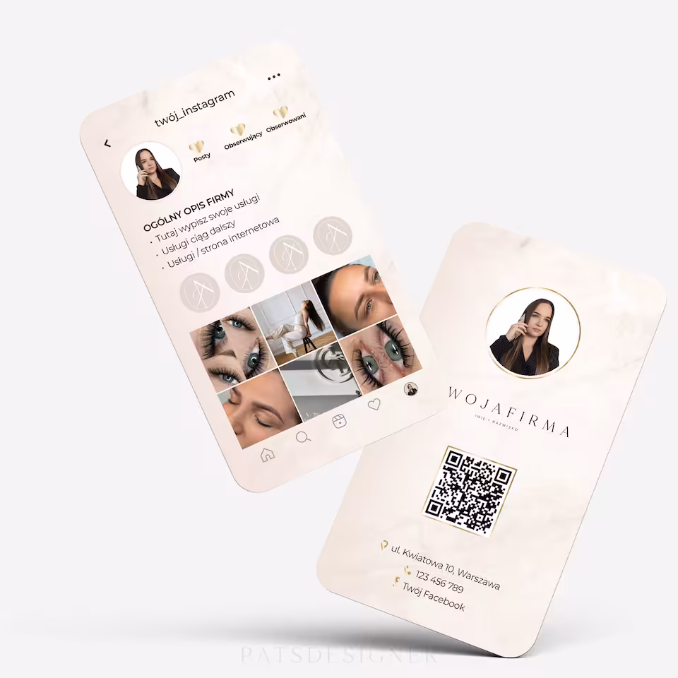 Wizytówka insta - jasny beż marmur