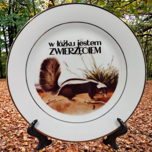 Talerz Sarnodzieło W łóżku jestem zwierzęciem