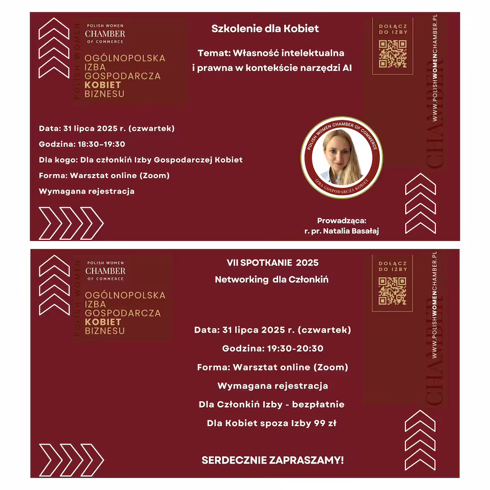Szkolenie + Networking 31/07/2025 dla osób spoza izby