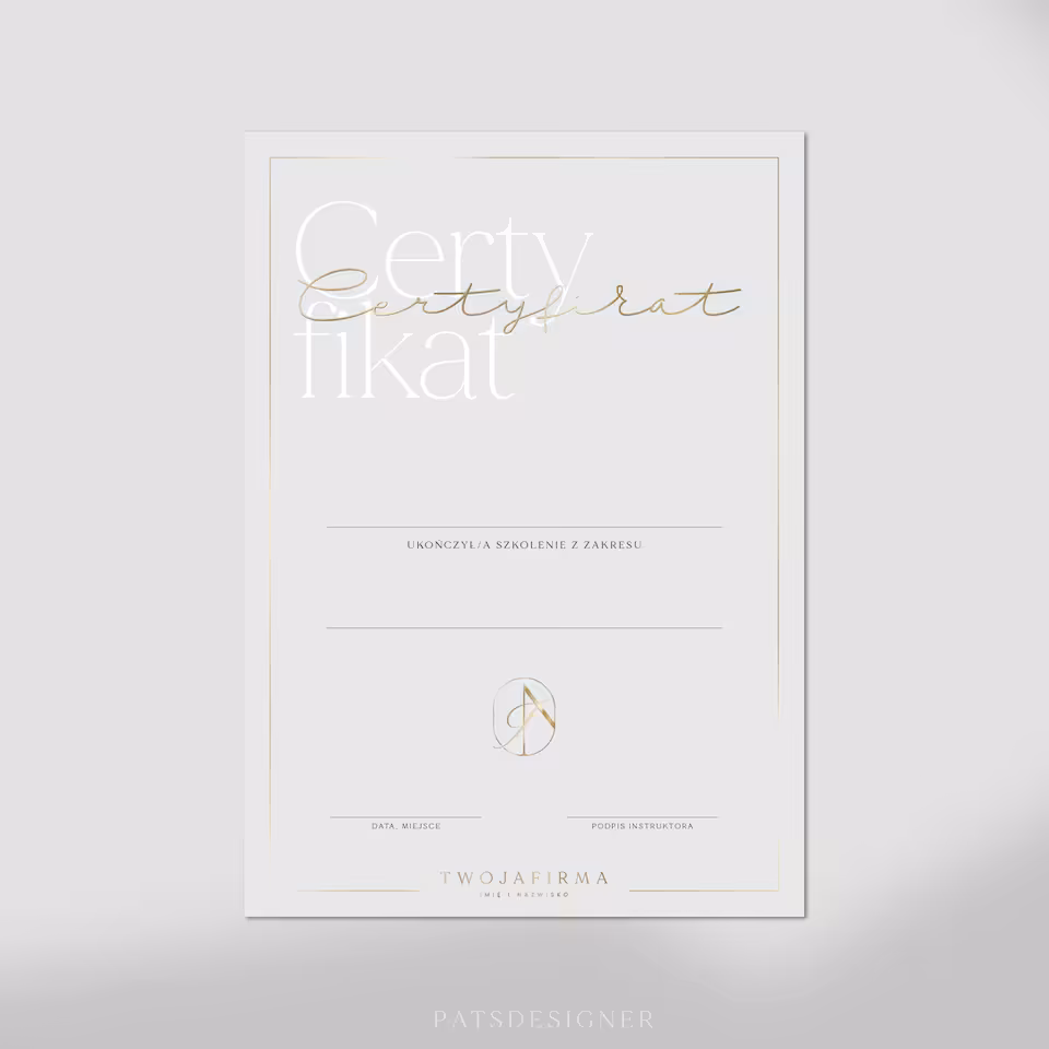 Certyfikat SOFT pion - szary jasny