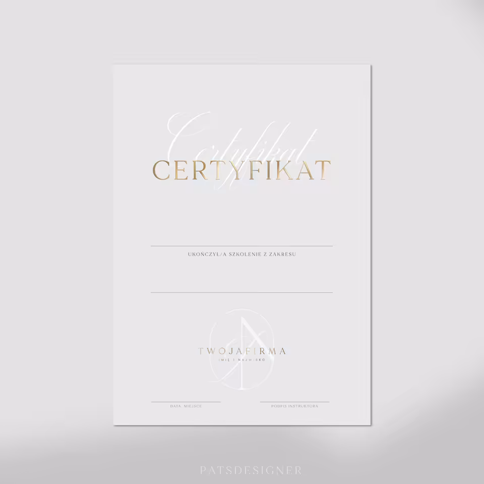 Certyfikat CLASSY pion - szary jasny