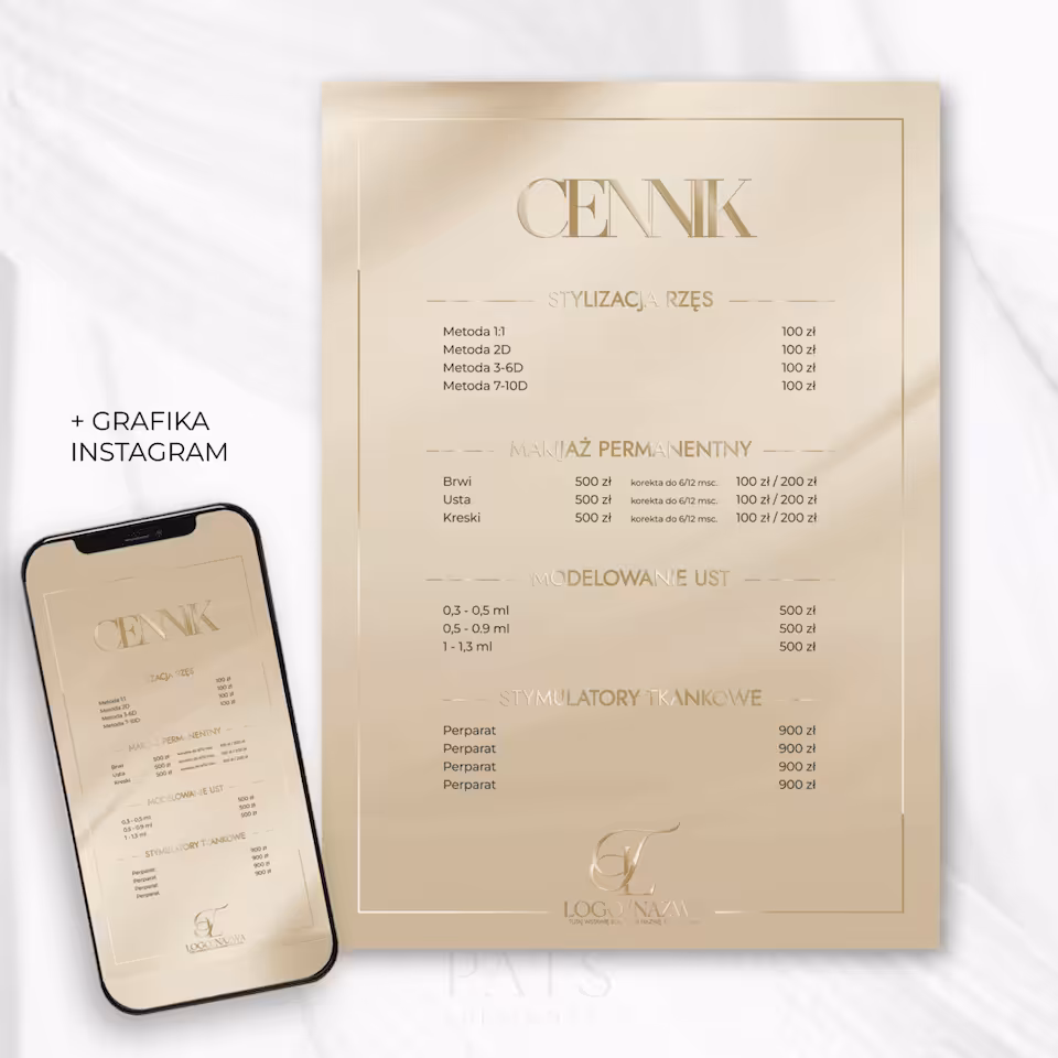 Cennik - ciemny beż