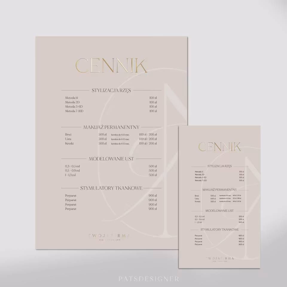 Cennik minimal - beż brudny