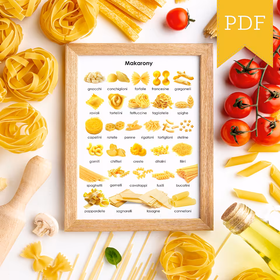 JEDZENIE - Rodzaje makaronów