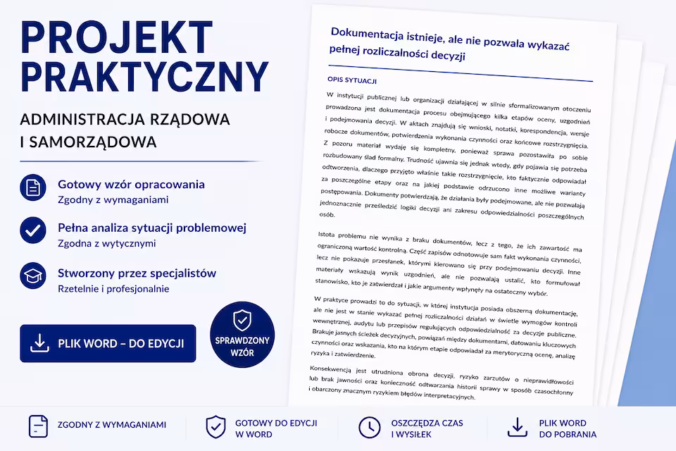 Projekt praktyczny -  ADMINISTRACJA RZĄDOWA I SAMORZĄDOWA