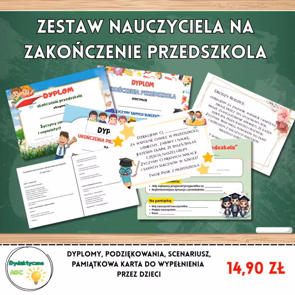 Zestaw nauczyciela na zakończenie przedszkola