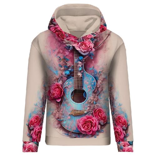 Bluza z kapturem POLA - GITARA Z RÓŻAMI (2502)