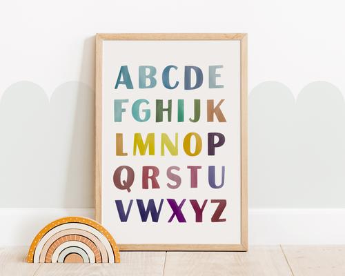Plakat Tęczowy Alfabet