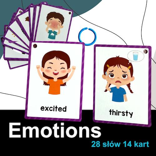 Flashcards Emotions 28 słów 14 kart