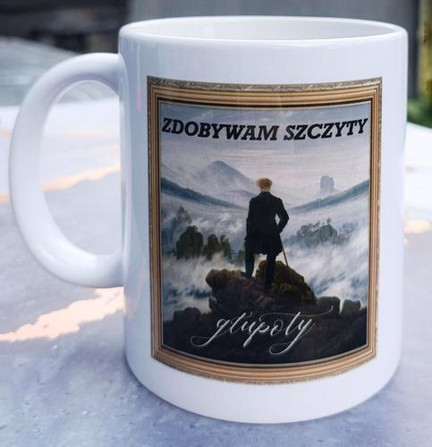 Kubek ceramiczny Sarnodzieło 330 ml Zdobywam szczyty głupoty