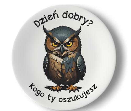 Talerz ceramiczny Garage Print 20 cm "Dzień dobry? Kogo ty oszukujesz"