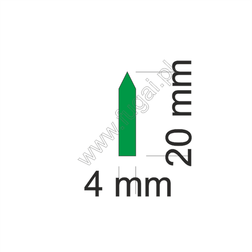 Strzałki do manometrów 4x20mm nieprzeźroczyste1/3 arkusza A4, zielone