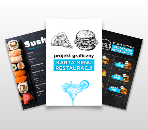 Projekt graficzny - karta  menu restauracji