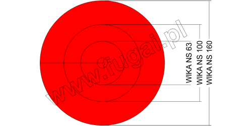 Folia Ring-Multi do manometrów WIKA NS160, NS100, NS63, czerwona, 2szt.