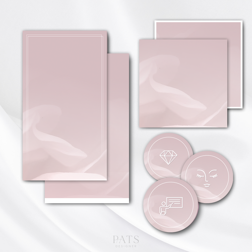 Brudny róż+biel - pakiet grafik