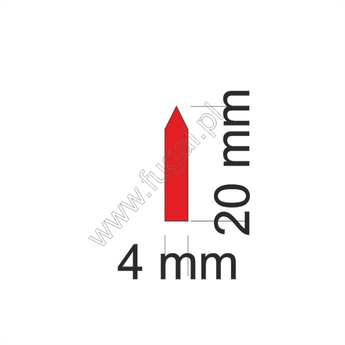 Strzałki do manometrów 4x20mm nieprzeźroczyste1/3 arkusza A4, czerwone