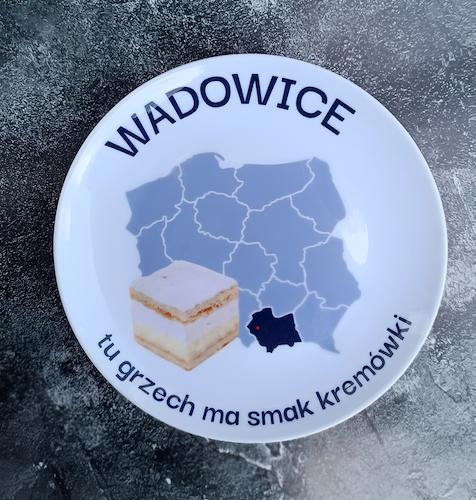 Talerz ceramiczny Sarnodzieło 20 cm Wadowice tu grzech ma smak kremówki