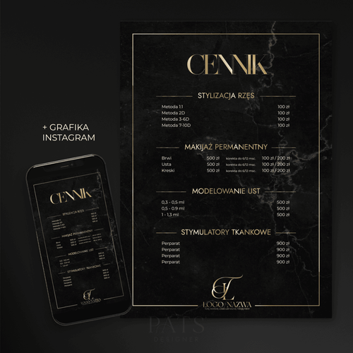 Cennik - czarny marmur