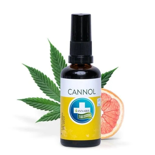 Cannol BIO 50 ml Olejek konopny do masażu i włosów Annabis Mandarynka Grejpfrut