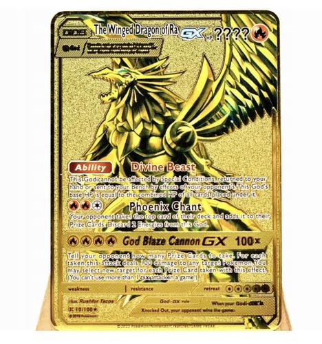 Złota karta Pokemon Dragon RA GX