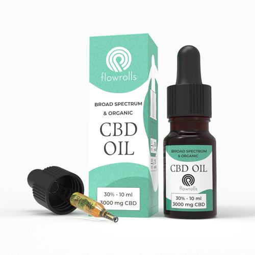 Olejek konopny 30% / 3000mg CBD / BROAD SPECTRUM Flowrolls 10 ml