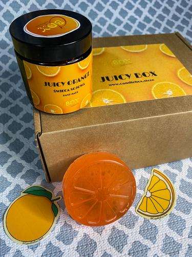 Świeca sojowa Juicy Orange + mydełko / zestaw