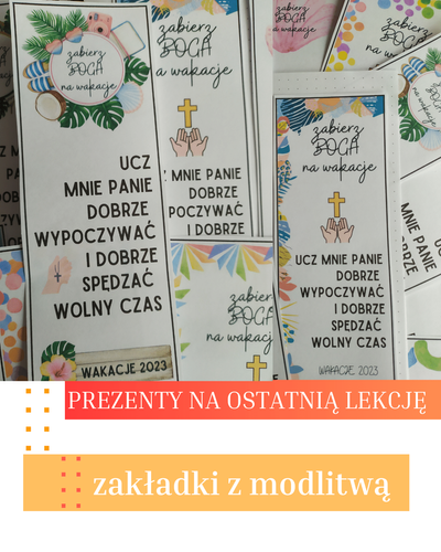 ZABIERZ BOGA NA WAKACJE zakładki z wakacyjnją modlitwą