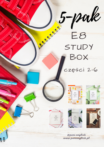 5-pak E8 STUDY BOX parts 2-6  PANI ENGLISH Monika Pałucka
