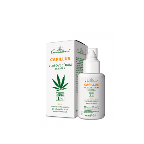 Serum do włosów i skóry głowy na problemy łojotokowe Capillus 40ml Cannaderm