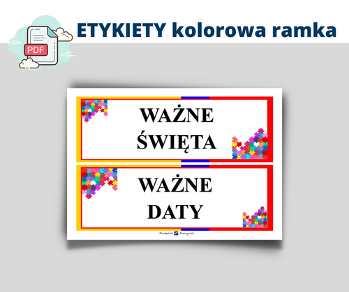 ETYKIETY kolorowa ramka
