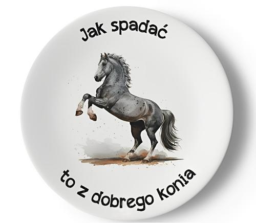 Talerz ceramiczny Garage Print 20 cm "Jak spadać, to z dobrego konia"