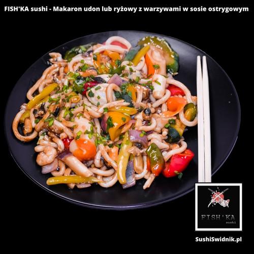 Lunch - Makaron udon lub ryżowy z warzywami w sosie ostrygowym
