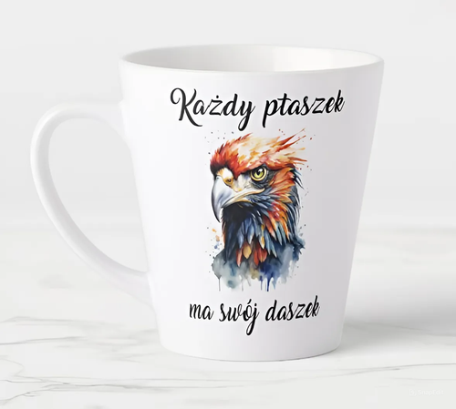 Kubek latte z orłem Garage Print 350 ml Każdy ptaszek ma swój daszek