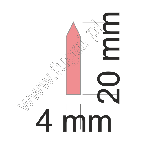 Strzałki do manometrów 4x20mm transparentne 1/3 arkusza A4, czerwone