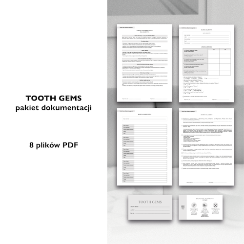 TOOTH GEMS dokumenty zabiegowe PAKIET