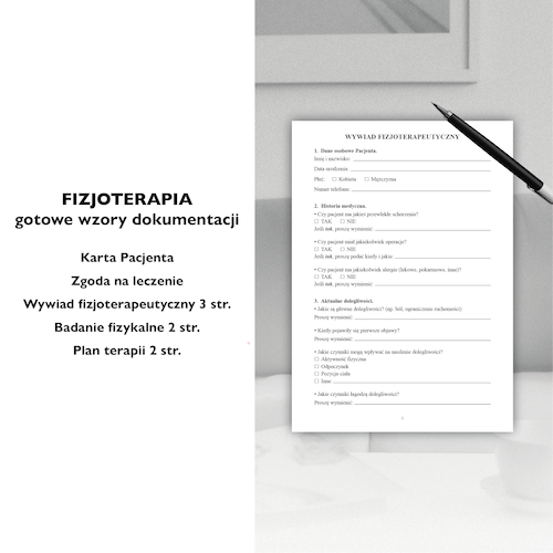 FIZJOTERAPIA pakiet dokumentacji