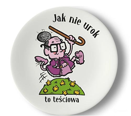 Talerz ceramiczny Garage Print 20 cm "Jak nie urok, to teściowa"