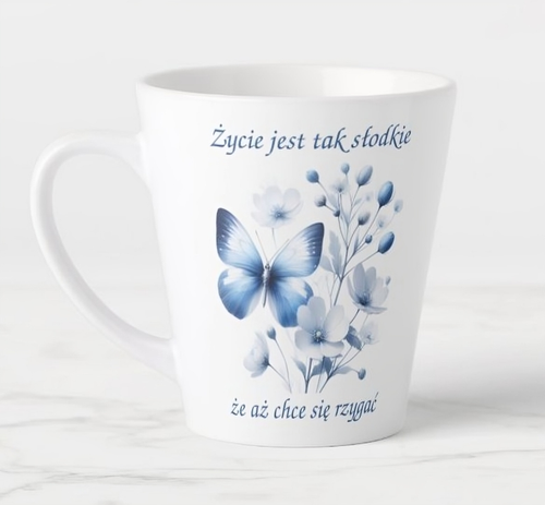 Kubek latte Garage Print 350 ml Życie jest tak słodkie, że aż chce się rzygać