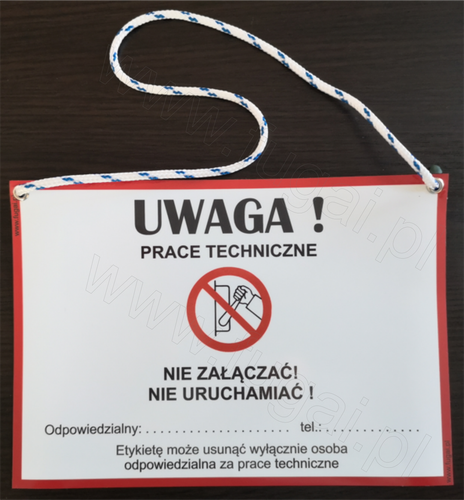 Etykieta magnetyczna A5 Nie Załączać ze sznurkiem