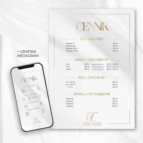 Cennik - biała satyna
