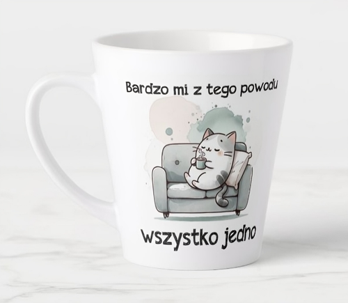 Kubek latte Garage Print 350 ml Bardzo mi z tego powodu wszystko jedno