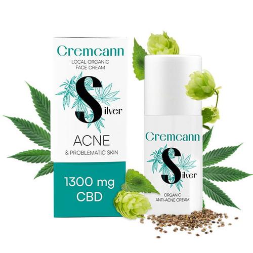 Krem organiczny Cremcann Silver 1300 mg CBD na trądzik ze srebrem Annabis