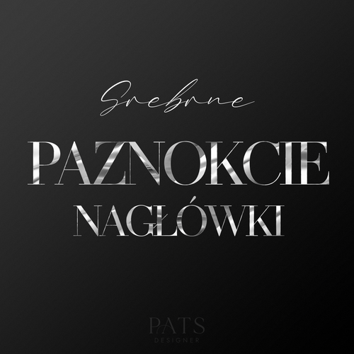 Nagłówki paznokcie - srebro