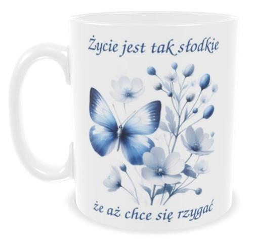 Kubek ceramiczny Garage Print 330 ml Życie jest tak słodkie, że aż chce się rzygać