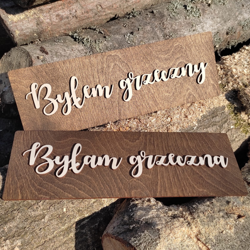 Tabliczka BYŁAM GRZECZNA rekwizytt do zdjęć